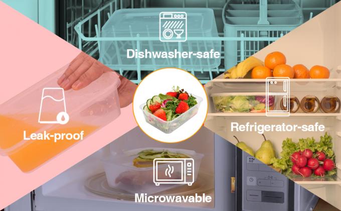 25 oz 1 compartimiento de la preparación de la comida envases 150 paquetes, 150 piezas envases y 150 piezas tapas 0