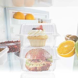 Contenedores de plástico transparente para llevar,contenedor desechable de postres con cáscara de almeja con tapa, para ensaladas, pastas, sándwiches 4