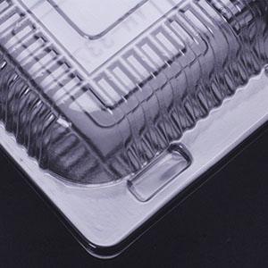 Contenedor de alimentos con bisagras cuadradas, Contenedores de plástico para llevar, Contenedores desechables de alimentos con cáscara de almeja para ensaladas, pasta 3