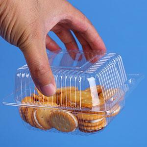 Contenedor de alimentos con bisagras cuadradas, Contenedores de plástico para llevar, Contenedores desechables de alimentos con cáscara de almeja para ensaladas, pasta 4