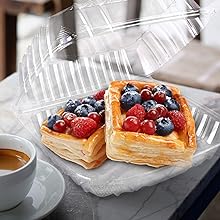 Contenedores desechables de plástico para llevar con tapas transparentes 8