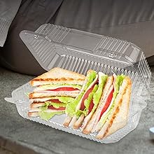 Contenedores desechables de plástico para llevar con tapas transparentes 11