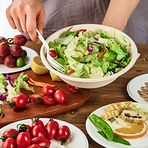 Cuencos de papel desechables, cuencos de sopa biodegradables, cuencos de ca&ntilde;a de az&uacute;car ecol&oacute;gicos para ensalada 3