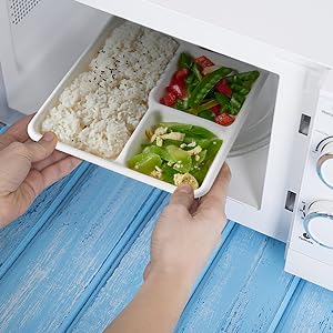 Compostable 6 placas de compartimiento, 90 paquetes de placas de papel de compartimiento, 12,5 * 8,6 pulgadas placas de almuerzo escolares desechables 2