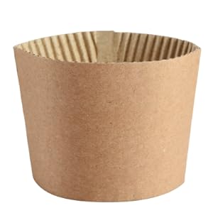 Personalice su propio logotipo en Coffee Sleeves-100 Coffee Sleeves Fits, 10 Oz. - 20 Oz. Copas (paquete de 100), Kraft natural 0