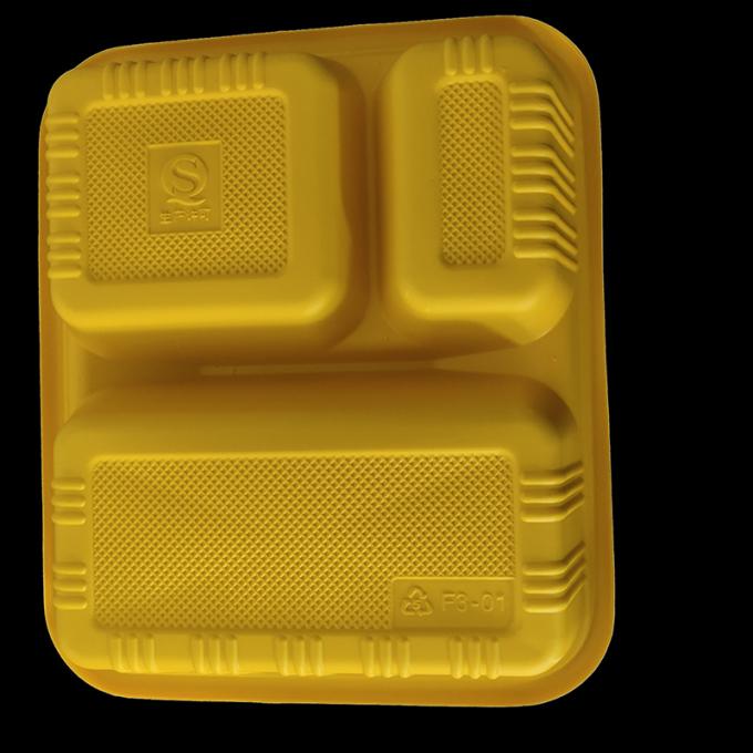 1000 ml Compartimientos únicos rectangulares Reutilizables en microondas Contenedor de comida para llevar 1