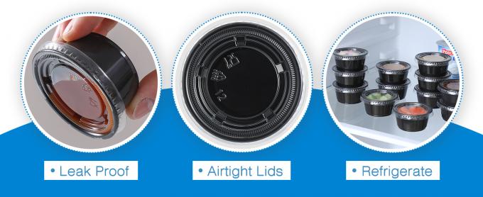 Tazas de porción con tapas, mini contenedores para el control de porciones, golpes de gelatina, preparación de comidas, tazas de salsa, limo, condimento 2