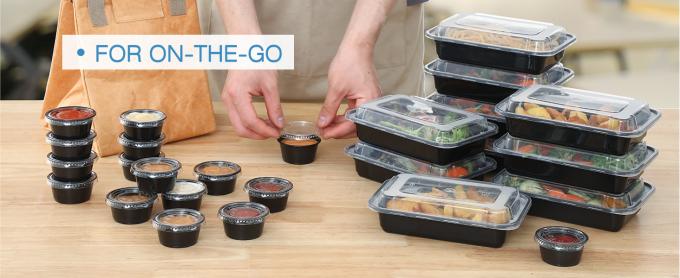 Tazas de porción con tapas, mini contenedores para el control de porciones, golpes de gelatina, preparación de comidas, tazas de salsa, limo, condimento 3