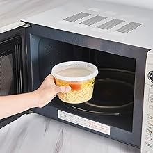 Contenedores de almacenamiento de alimentos con tapas 8oz, 16oz, 32oz Congelador Deli Cups Combo Pack, 44 juegos BPA-Free Leakproof redondo 14