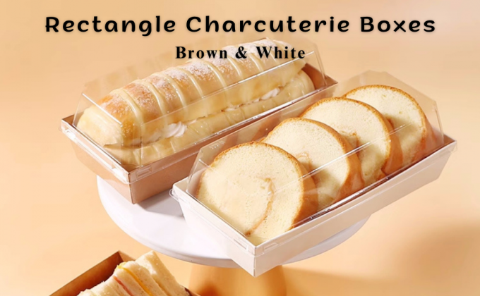 Caja de papel kraft para sándwiches con tapas transparentes, contenedor desechable de sushi de charcutería individual, resistente a la grasa 0