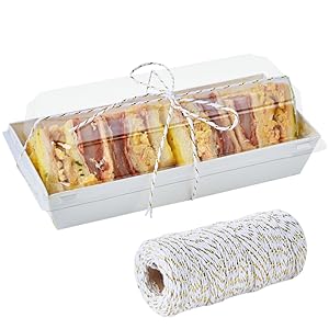 Tapa clara, cajas de panadería desechables grandes de 8 x 5 pulgadas, contenedores de alimentos para rebanadas de pastel, galletas, sándwiches 7