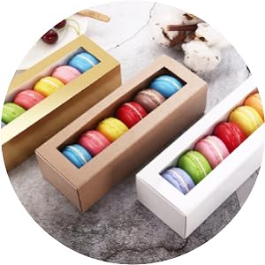 Cajas de macarrones, Cajas de regalo de macarrones para 12 (medidas internas de 7.3 × 4.2 × 1.9 pulgadas), Cajas de embalaje de macarrones 4