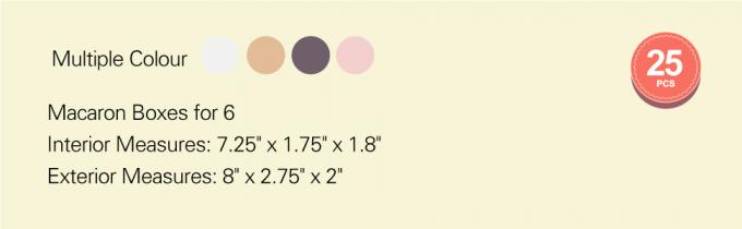 Cajas de macarrones, Cajas de regalo de macarrones para 12 (medidas internas de 7.3 × 4.2 × 1.9 pulgadas), Cajas de embalaje de macarrones 6