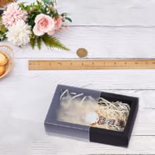 Cajas de Kraft de color marrón cuadrado Caja de regalo de papel de trabajo pesado con ventanas transparentes 3.3x3.3x1.2 para las fiestas 6