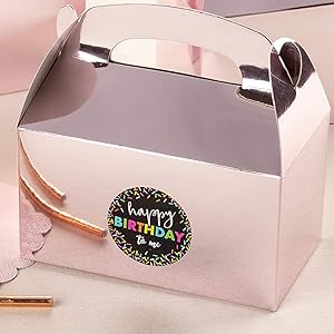 Cajas de golosinas - Cajas de golosinas para fiestas, cumpleaños, bodas, baby shower (oro rosa, 6.2x3.5x3.6 pulgadas) 0
