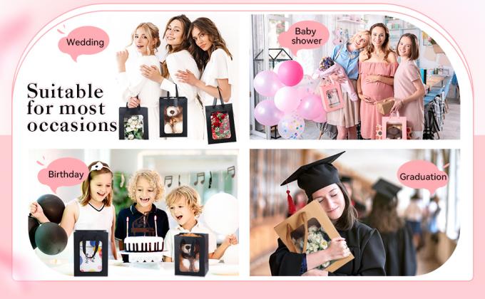 Bolsas con ventana 10x7x5 Bolsas de regalo para el Día de la Madre Proposición Dulce Regalo, Festival Regalo embalaje 10