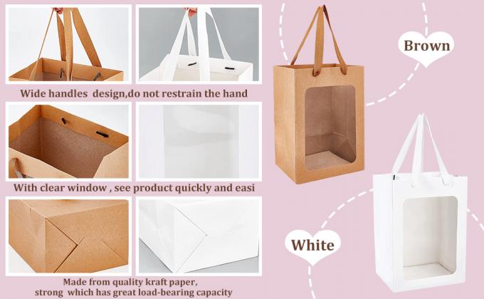 Bolsas con ventana 10x7x5 Bolsas de regalo para el Día de la Madre Proposición Dulce Regalo, Festival Regalo embalaje 0