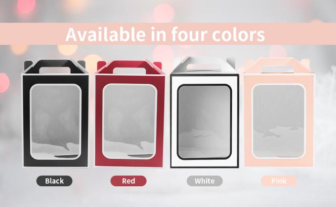 Cajas de regalo grandes, bolsas de papel de 10 pcs con ventana transparente, bolsas de regalo de papel de ramo de flores de 9,8 x 7 x 5,1 " 1