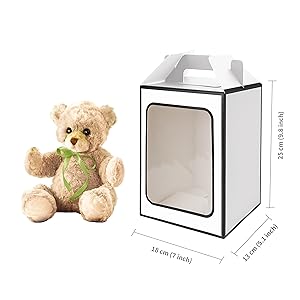 Cajas de regalo grandes, bolsas de papel de 10 pcs con ventana transparente, bolsas de regalo de papel de ramo de flores de 9,8 x 7 x 5,1 " 2