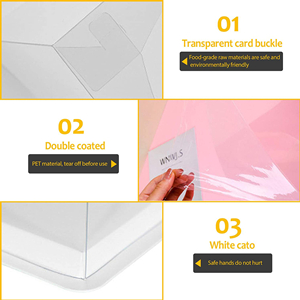 Cajas de regalo de plástico transparente Cajas de panadería con base, tapa y cinta Pasteles, pasteles, galletas, cupcakes y fiesta 7