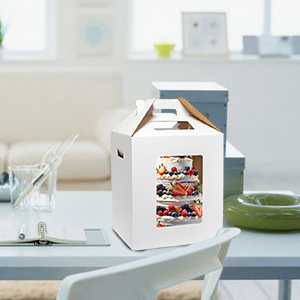 Cajas de pasteles de altura 4 paquetes 12x12x14 Cajas de pasteles para pasteles de nivel 12 pulgadas - Contenedor desechable de porta pasteles de gran capa 7