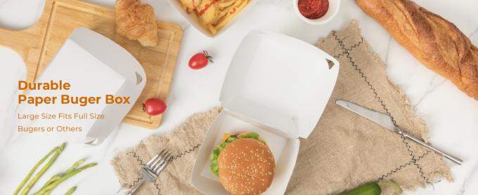 Cajas de hamburguesas para llevar, contenedores de comida desechables con tapas, para llevar Cajas de hamburguesas, comida para llevar 0