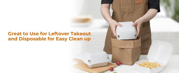 Cajas de hamburguesas para llevar, contenedores de comida desechables con tapas, para llevar Cajas de hamburguesas, comida para llevar 1
