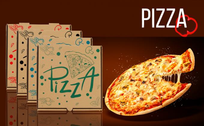 Cajas de pizzas onduladas Cajas de cartón Contenedores para llevar Cajas de paquetes de regalos Cajas para llevar Correos envíos Caja de almacenamiento 0