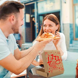 Cajas de pizzas onduladas Cajas de cartón Contenedores para llevar Cajas de paquetes de regalos Cajas para llevar Correos envíos Caja de almacenamiento 2