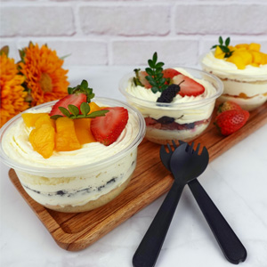 Tazas de plástico biobased compostable y tapas Tazas de postre sin tapas de agujero, mini tazas desechables perfectas 4