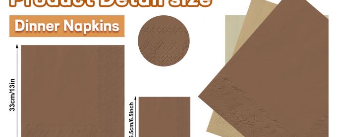 Servilletas 2 capas Servilletas marrones sin blanquear Servilletas blandas desechables Para cocina, fiesta, boda, cena 2