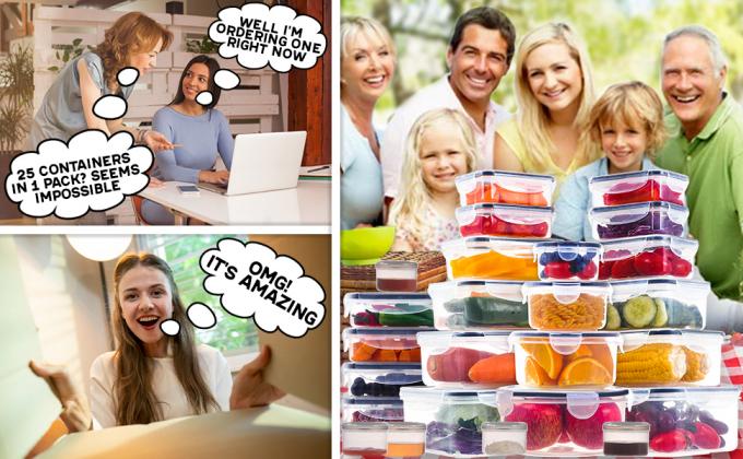 Contenedores de almacenamiento de alimentos de plástico duro con tapas herméticos 85 oz para salsas Caja, cuencos de cocina apilables Preparación de comidas 7