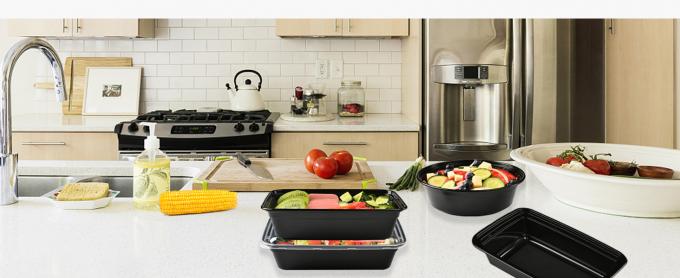 Contenedores de preparación de comidas de 38 oz 24 paquetes 1 compartimiento con tapas, almacenaje de alimentos Bento cajas de almuerzo apilables reutilizables 0