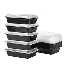 50 Pack Plastic Meal Prep Food Storage Containers with Lids To Go Lunch Prepping Box Stackable