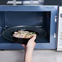 38 oz 32 oz 24 oz Plan de almuerzo Caja desechable Para llevar en bolos Negro libre de BPA Reutilizable duradero congelador de microondas apilable 2