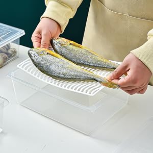 Contenedores de congelador portátiles y apilables - bandeja para guardar frutas, verduras, carne y mucho más 5