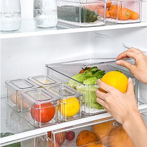 Organizador de refrigeradores, contenedores de almacenamiento de frutas sin BPA 0