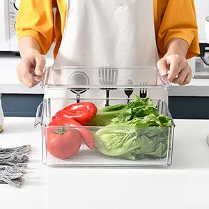 Organizador de refrigeradores, contenedores de almacenamiento de frutas sin BPA 2