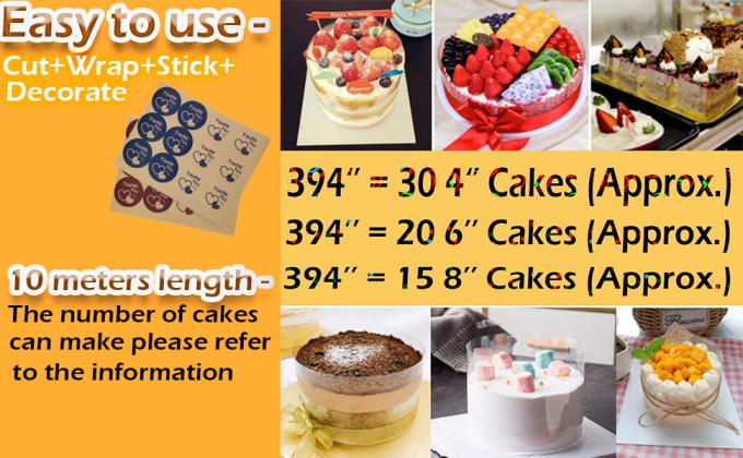 Collares de pastel de aceto Rollos de pastel transparentes Tiras de pastel transparente Mousse Collar de pastel de aceto Hoja para hornear, borde circundante 13