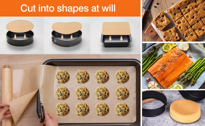 Alfombra de horneado de silicona - 16 IN X 10FT No adhesiva resistente al calor Alfombras de horneado de grado alimenticio, alfombra de liofilización reutilizable 0