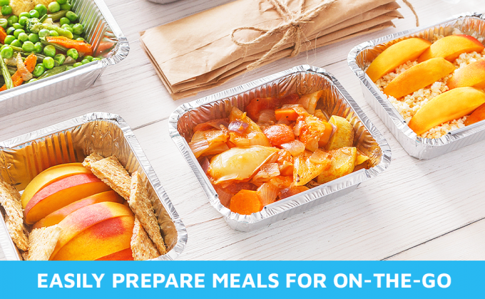 Pans de comida desechables con tapas transparentes Contenedores de goteo de alimentos de aluminio de 1 libra de capacidad Frescura de sello fuerte 4