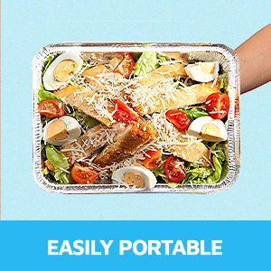 9x13 latas para cocinar, hornear y catering de uso pesado utensilios de cocina desechables bandejas de mesa de vapor para buffet y preparación de alimentos 6