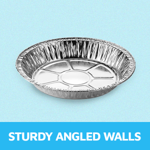 9 Pans de pastel de papel de aluminio Contenedores redondos desechables Paredes en ángulo Torta hornear, almacenar, servir y recalentar 2