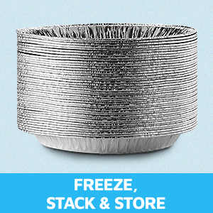 9 Pans de pastel de papel de aluminio Contenedores redondos desechables Paredes en ángulo Torta hornear, almacenar, servir y recalentar 6