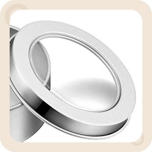 2 onzas de lata de metal de lata redonda contenedor vacío latas de pomada con tapa de tornillo transparente para cocina, oficina, velas, dulces 1