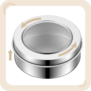 2 onzas de lata de metal de lata redonda contenedor vacío latas de pomada con tapa de tornillo transparente para cocina, oficina, velas, dulces 3