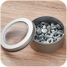 2 onzas de lata de metal de lata redonda contenedor vacío latas de pomada con tapa de tornillo transparente para cocina, oficina, velas, dulces 7