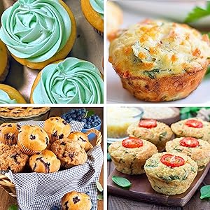 Tazas de silicona reutilizables para pasteles de hornear 24 paquetes, tazas de 2,75 pulgadas y forros de muffins no adhesivos para la fiesta de Halloween 5