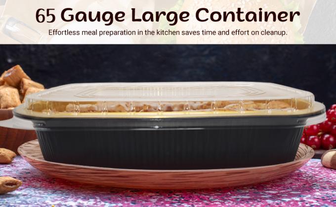 KitchenDance Pan with Dome Lid - 11x7 Inch Heavy Duty Baking Foil Pans