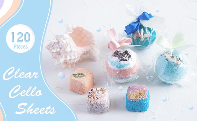 Hojas de celofán transparente, hojas de violonchelo de 7,5x7,5 pulgadas, envoltura de celofán para dulces, artesanías DIY, decoración y más 0